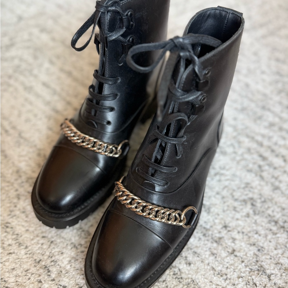 Burberry Barke Leather Lug Sole Bootie NWT